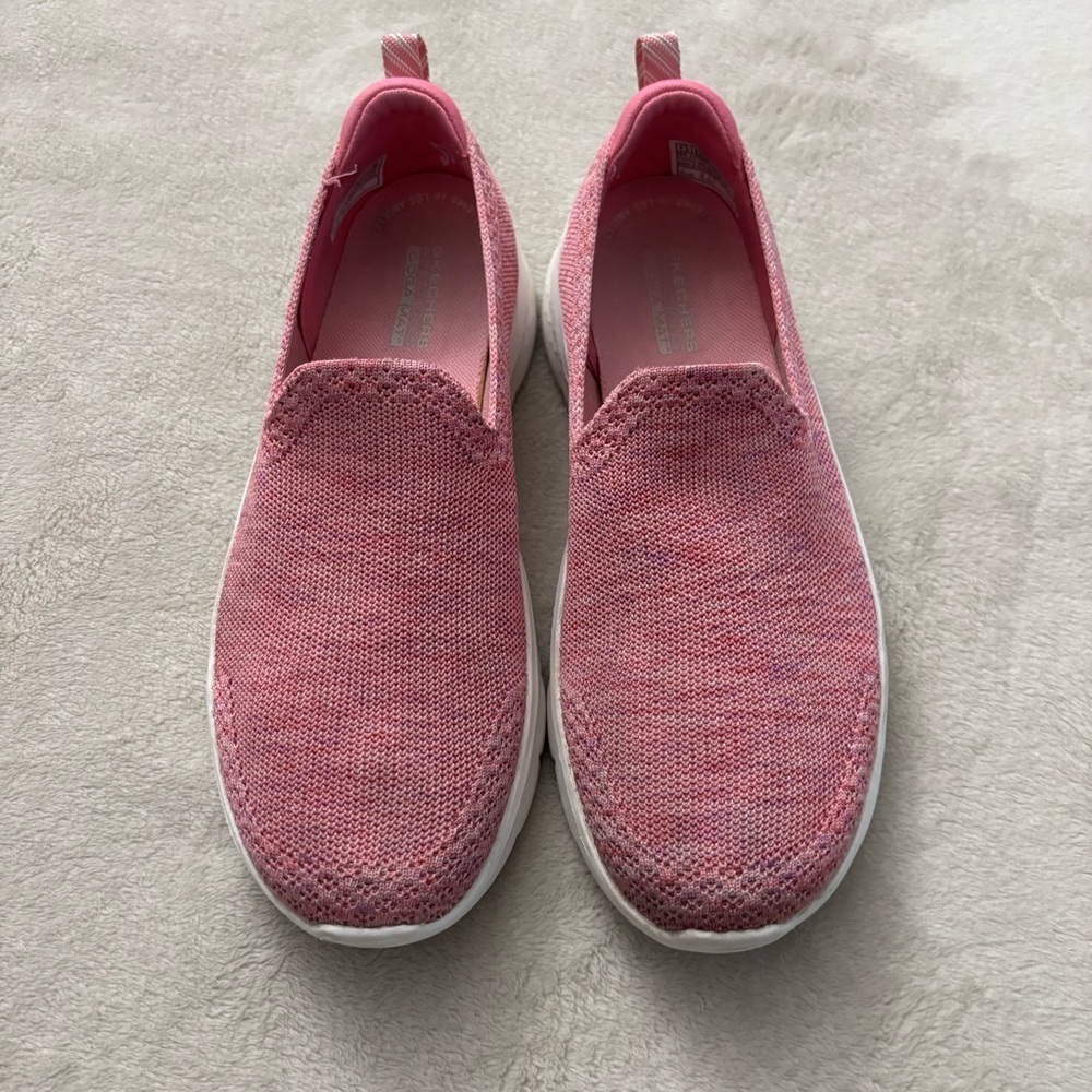 Skechers Air Cooled Goga Mat Women's Pink Knit Slip-On Sneakers Size 7.5 - Picture 4 of 7